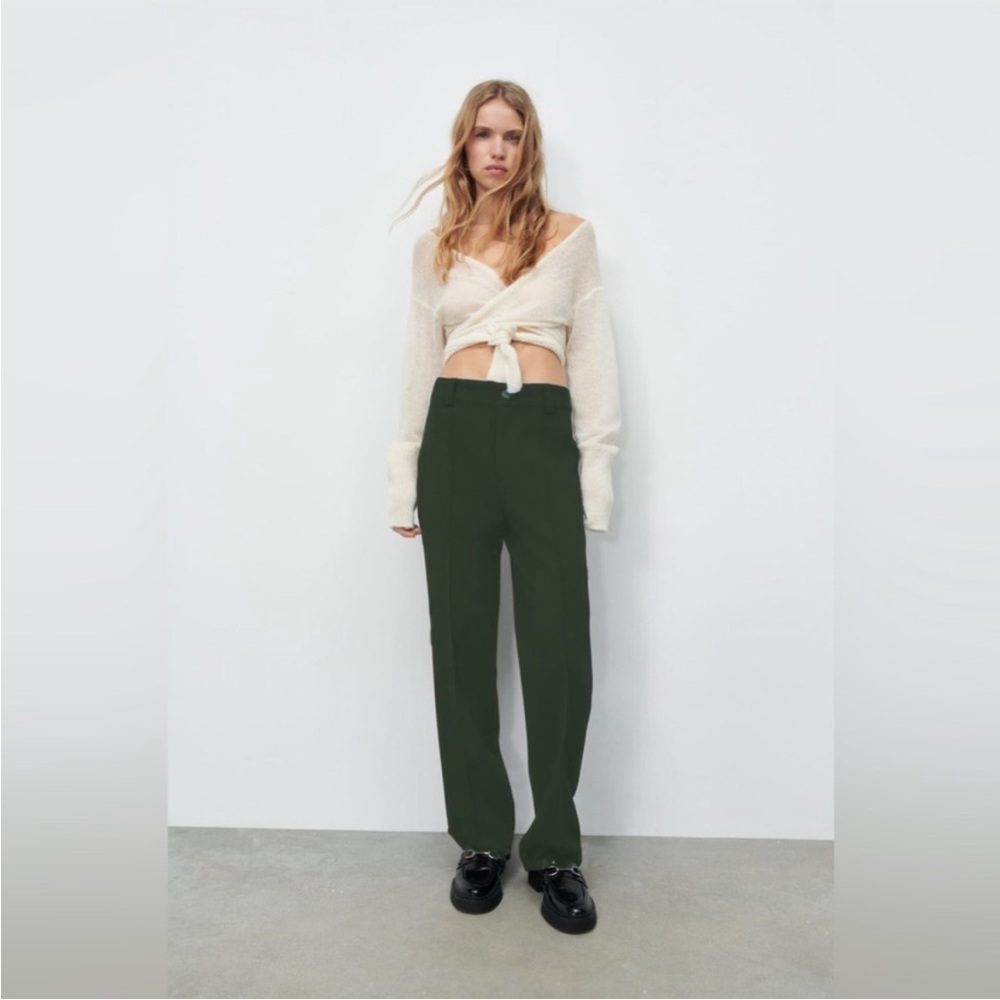 Zara Full Length Francoise Straight Leg Trouser Pant Size Small